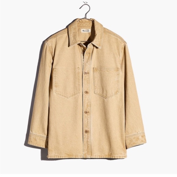 Madewell Jackets & Blazers - Madewell Tan Denim Shirt-Jacket Botanical Yarn-Dye Edition Chic Size Large